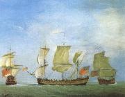 Monamy, Peter An english privateer in three positions oil painting
